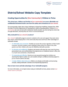 Ohio Telehealth District/School Website Language